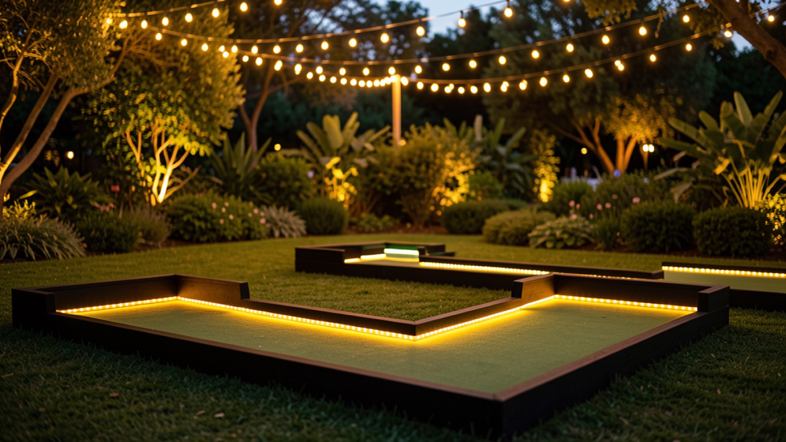 LED mini golf course at an event